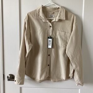 Alpine Design Womens Corduroy Shirt Jacket Morning Haze‎ Organic Cotton L